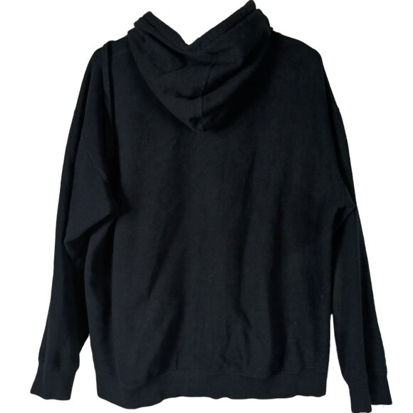 Seaside Shark Hoodie Black Size M/L Edgy Coastal Grunge Graphic Streetwear - Picture 4 of 4